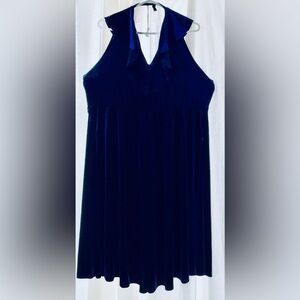Torrid Navy Blue Velvet Midi Dress